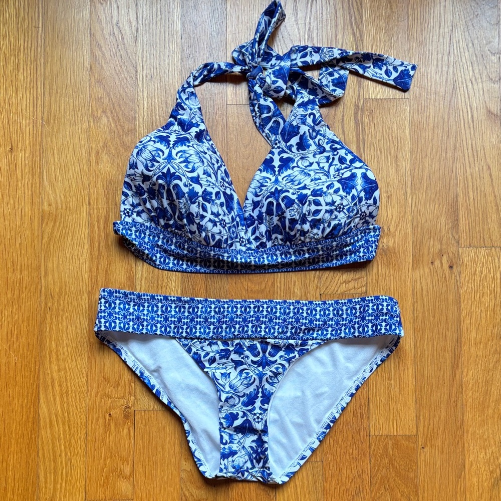 ANTONIO MELANI Blue and White Swimwear